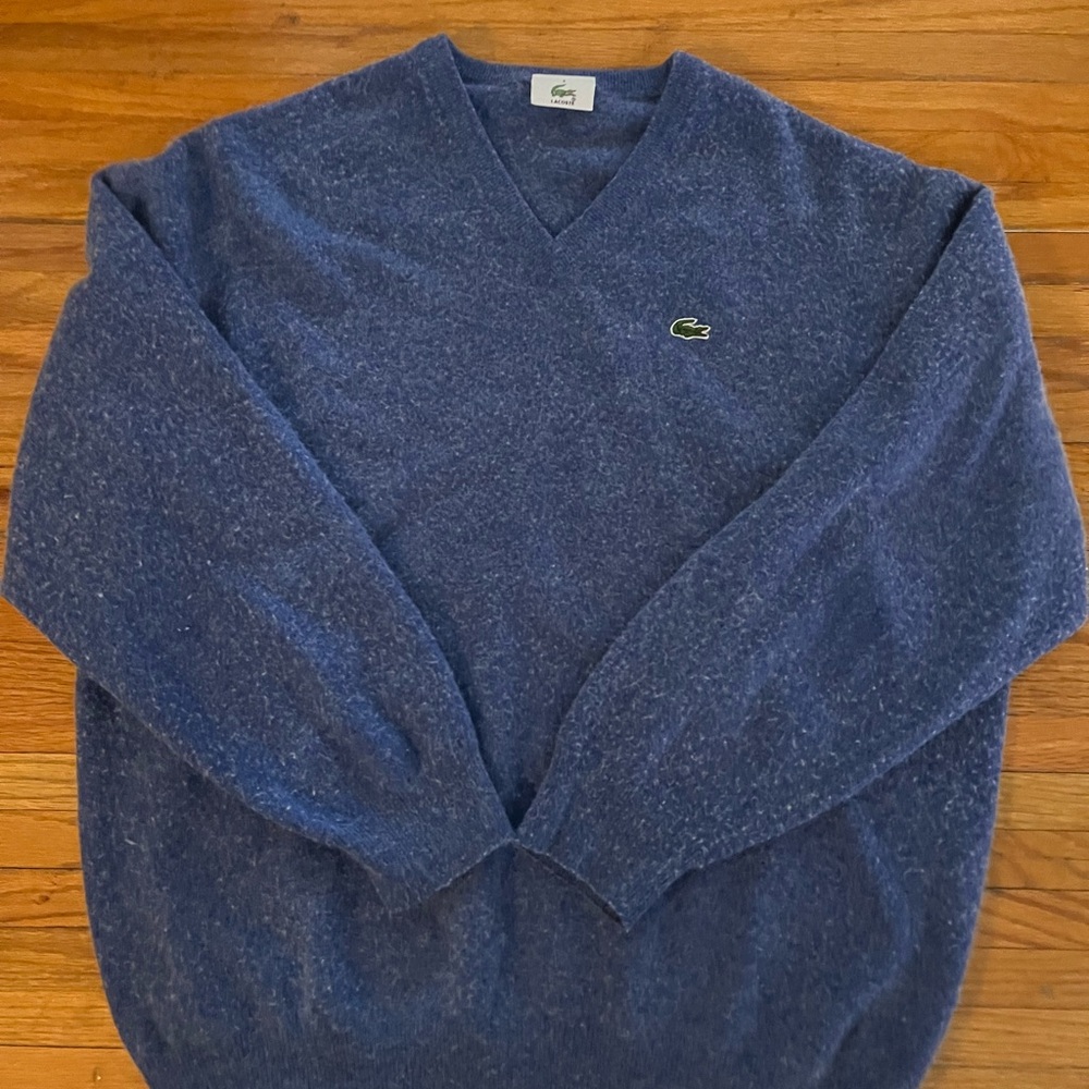 Lacoste Blue V-Neck Sweater